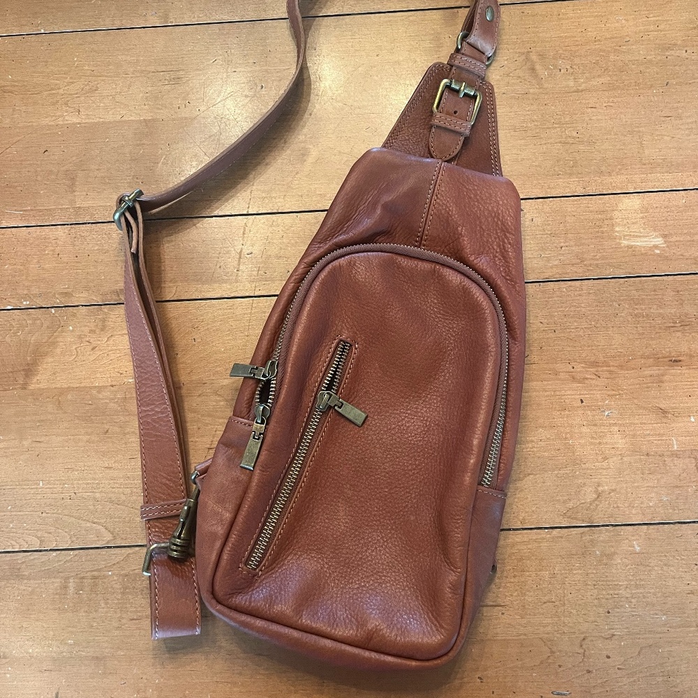 Brown Leather Sling Bag